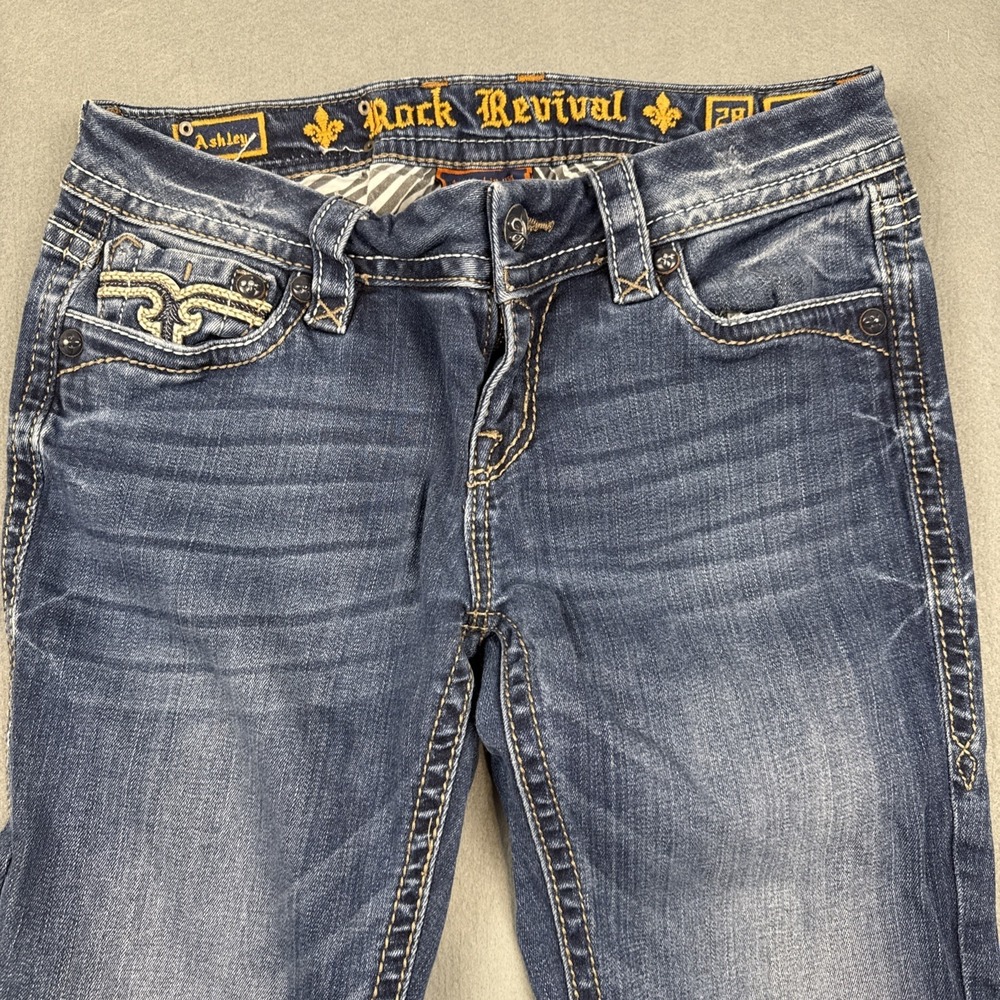 Rock Revival JEANS Womens 28/30 SKINNY Y2K Stretch THICK STITCH - Picture 4 of 10